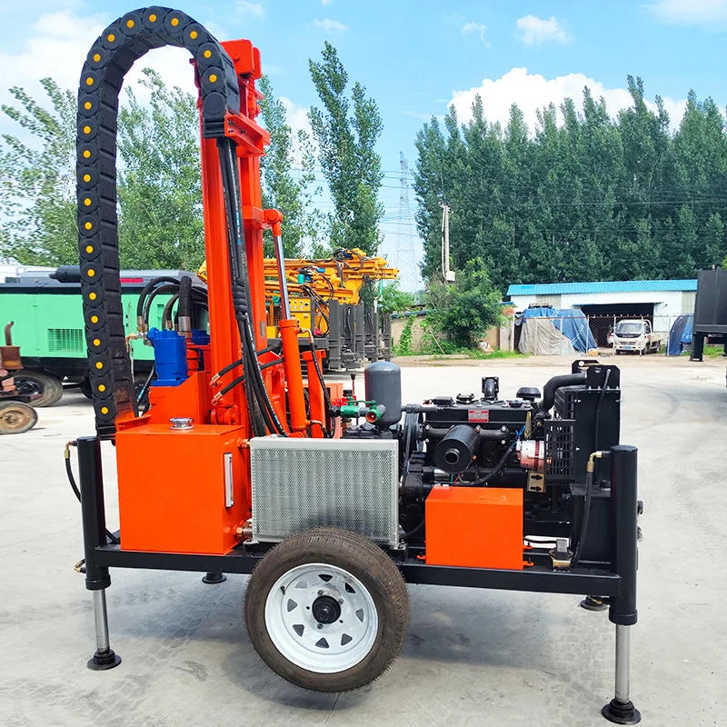 

Customized 200m Wheeled Hydraulic Drill High-Efficiency Rotary Diesel Deep Well Water Well Drilling Rig