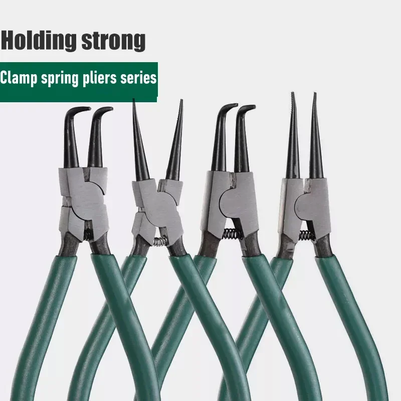 7 Inch Portable Internal External Curved Straight Tip Circlip Snap Ring Plier Professional Tools