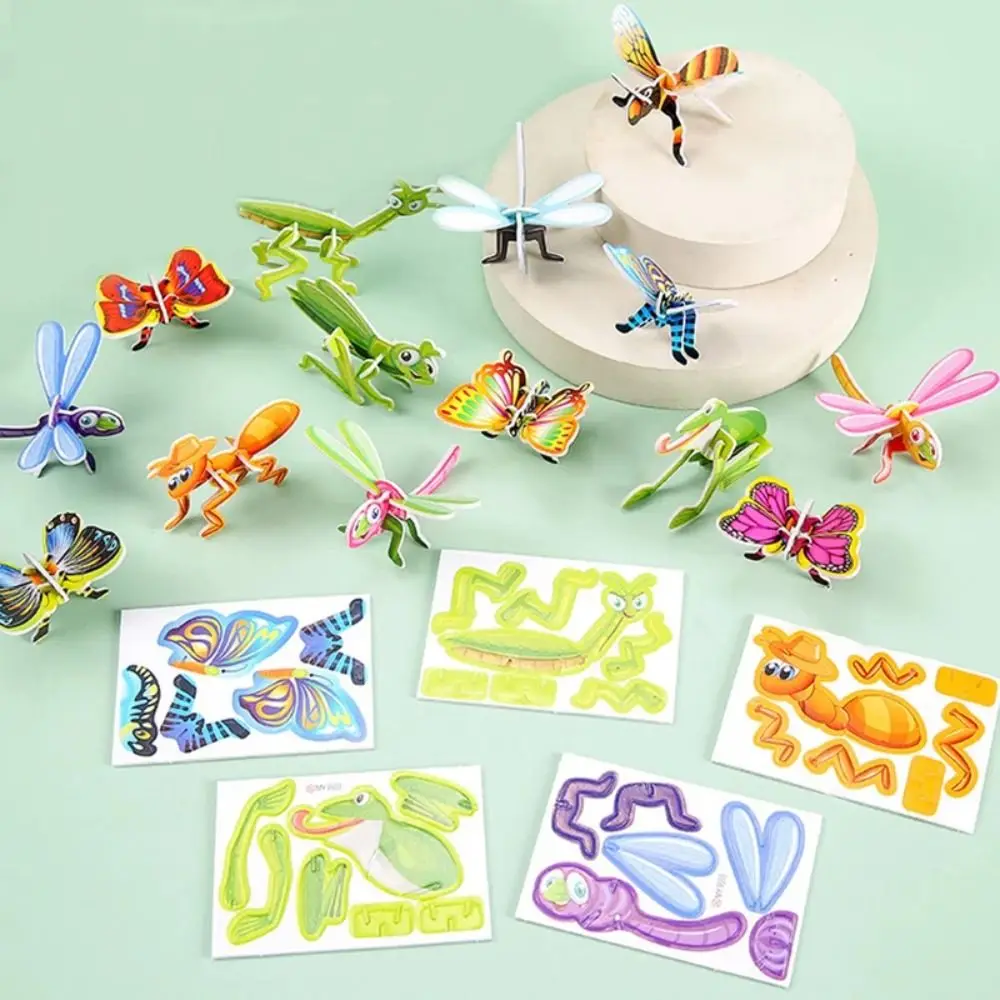 Goodie Füllstoffe Dinosaurier Schaum Puzzle 3D Insekt Tier pädagogische DIY Papier Puzzle Cartoon Kindergarten Papier Puzzles Gast Geschenk