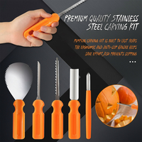 7pcs/set Halloween Pumpkin Carving Knife Stainless Steel DIY Handmade Carving Pumpkin Lantern Knife Carving Tools Making Tools