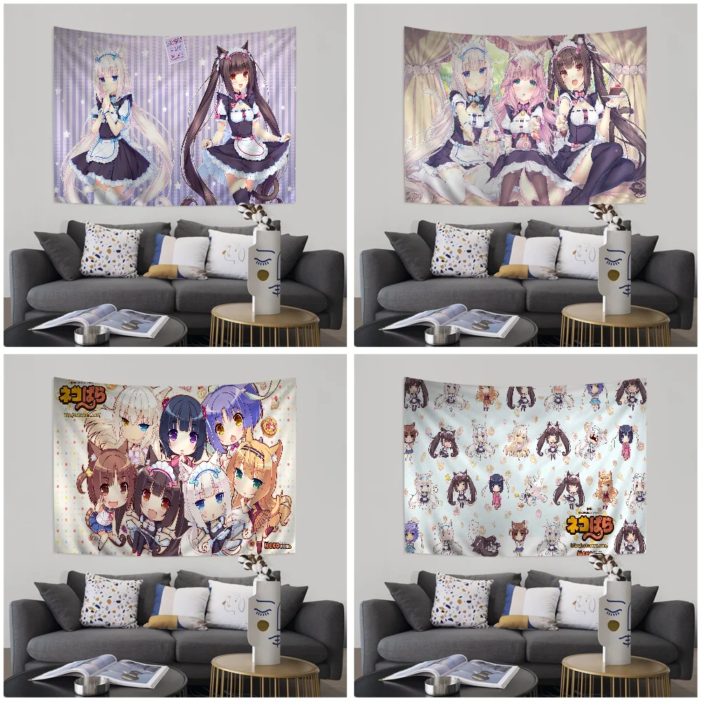 NekoPara Hanging Bohemian Tapestry Japanese Wall Tapestry Anime Kawaii Room Decor