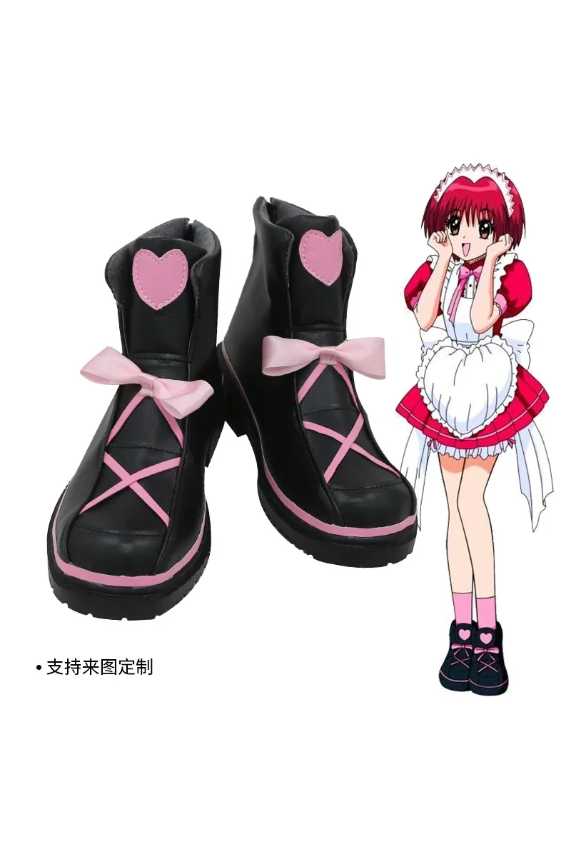 Momomiya Ichigo noir Lolita chaussures bottes Tokyo Mew Mew Halloween Cosplay Costume accessoires accessoires
