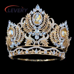 Levery 2024 New Adjustable Crystal Queen Tiaras and Crowns for Women Beauty Pageant Hair Jewelry Accessories