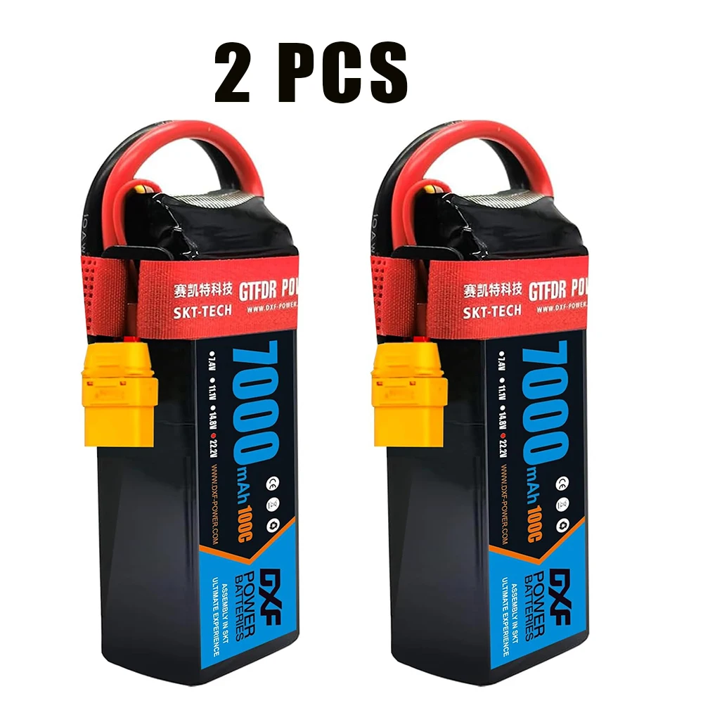 DXF 6S Lipo Batterij 22.2V 7000mAh 100C Soft Case Batterij XT90 XT60 EC5 Connector voor Auto Vrachtwagen tank RC Buggy Truggy Racing Hobby