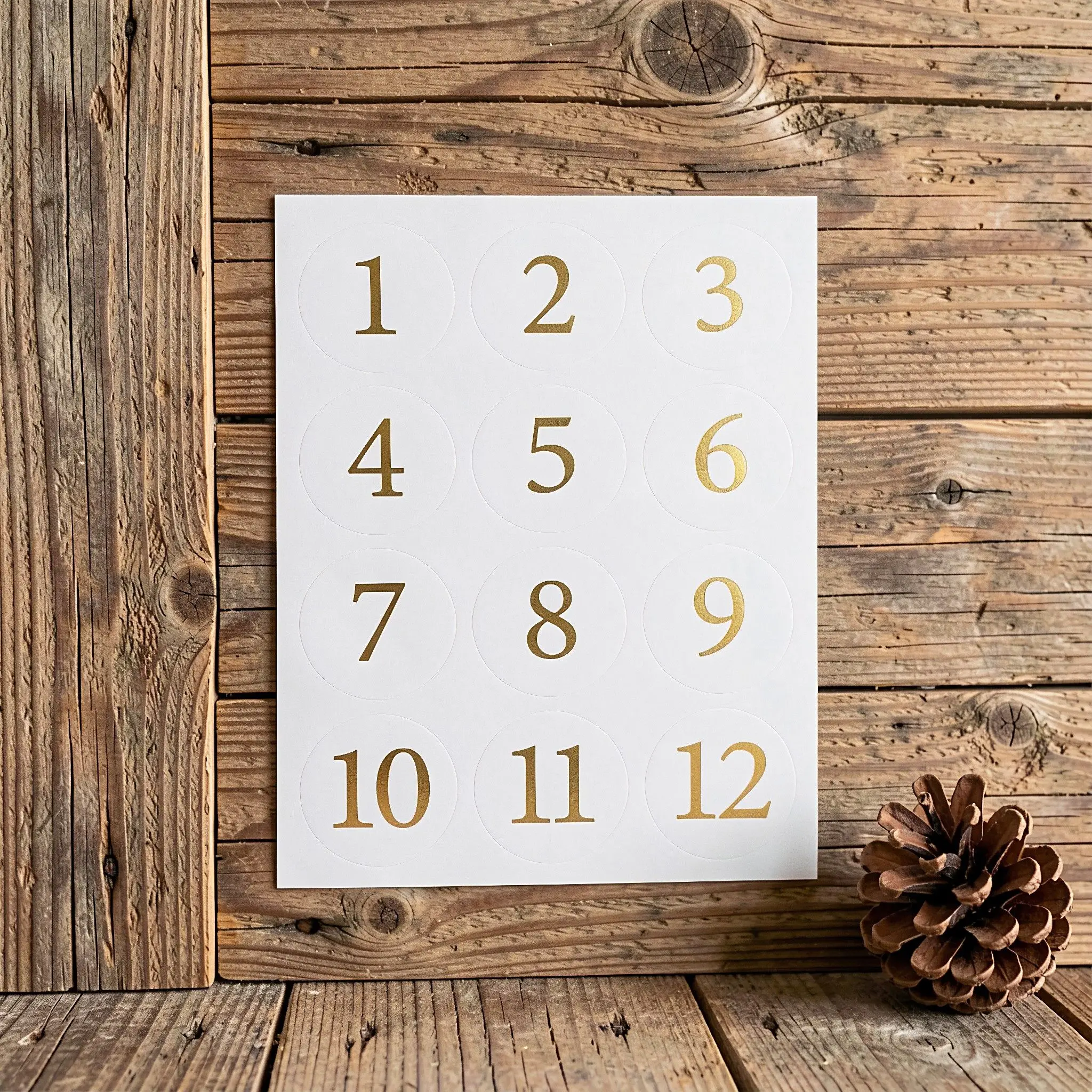 20 Sets Gold Foil Christmas Advent Calendar Number Stickers 1-24 Numbers Self Adhesive Labels for Xmas Gift Box Countdown Decor