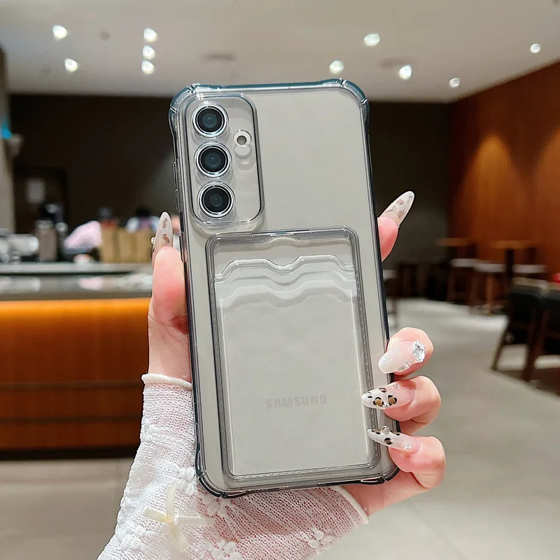 Hülle für Samsung Galaxy S25 Edge S26 S22 S23 S24 Ultra S26 S25 FE A18 A57 A37 A17 A27 A56 A55 A15 A36 Kartenfach Transparente Handyhülle