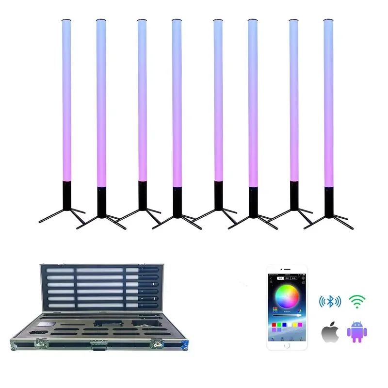 Dj Tube Lights Rechargeable App Controlled Stage Lights Kit Led Tube Rgb with Battery