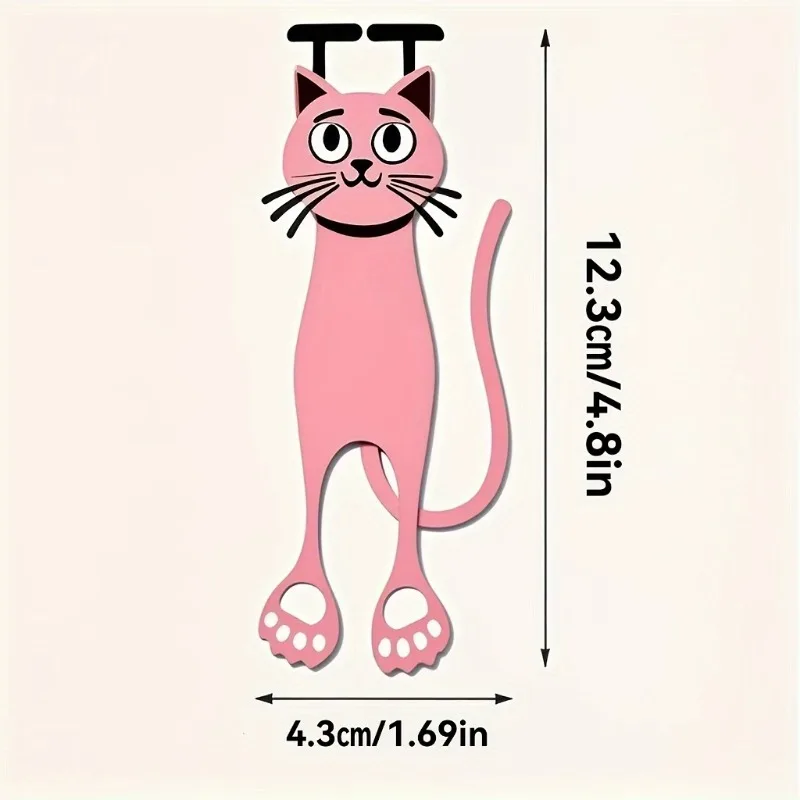 3Pcs Cat Bookmarks Durable Acrylic Material 2D Colorful Cat Page Markers Suitable for Readers Cat Lovers Office School Use