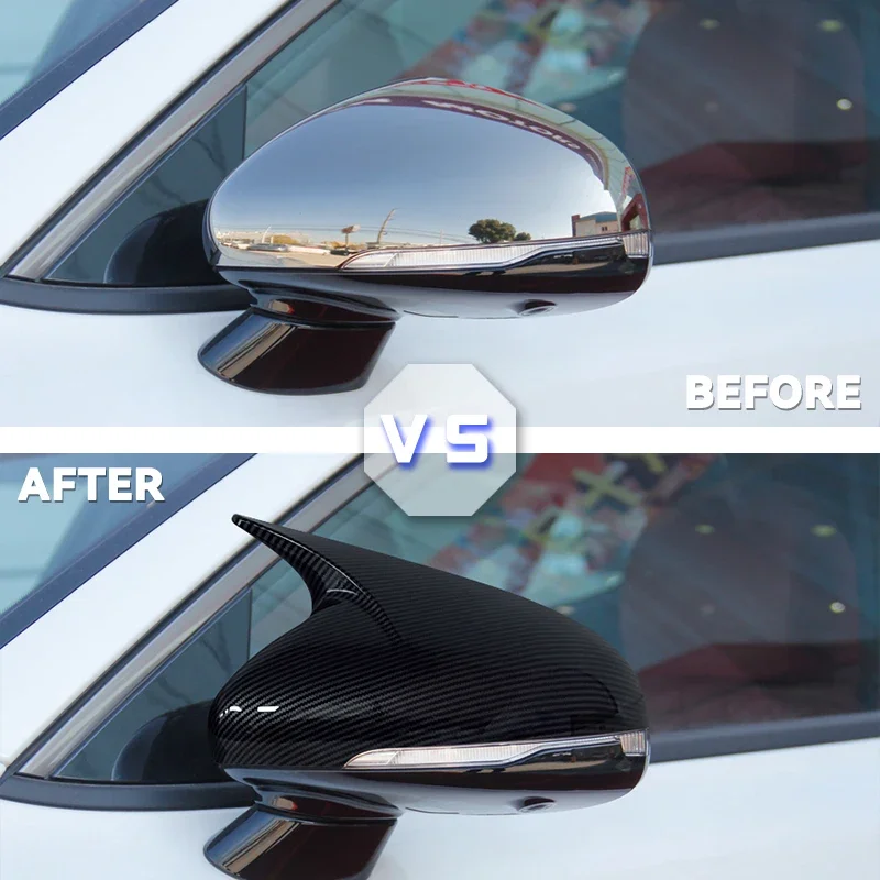 Side Wing Mirror Cover Caps Cae For KIA Stinger GT EX Hatchback 4-Door 2018-2022 Add On Style Mirror Covers