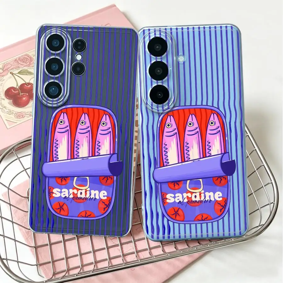 Sardine Can Print Phone Cover Case for Samsung Galaxy S26 Ultra S24 S22 FE Note 20 Ultra 10 S23 Ultra S23Ultra S25 Edge S21 S20