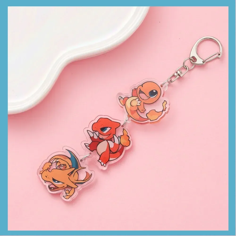 Pokémon Charizard Blastoise Anime Portachiavi in acrilico Cartoon Divertente Ciondolo per borsa Simpatico ciondolo creativo Portachiavi per auto Amici Fan Regalo