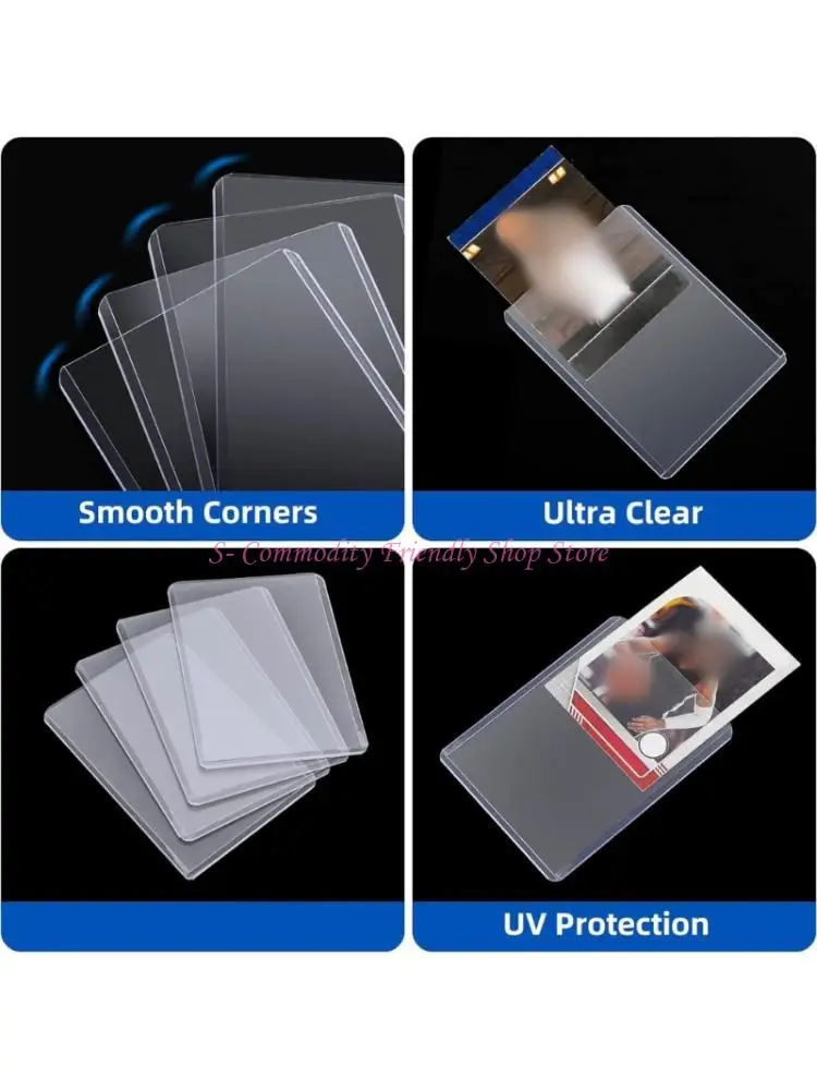 

85AE 100 Clear Card Protectors 3x4 Inch 35PT Thickness Waterproof Durable Office Storage Solution