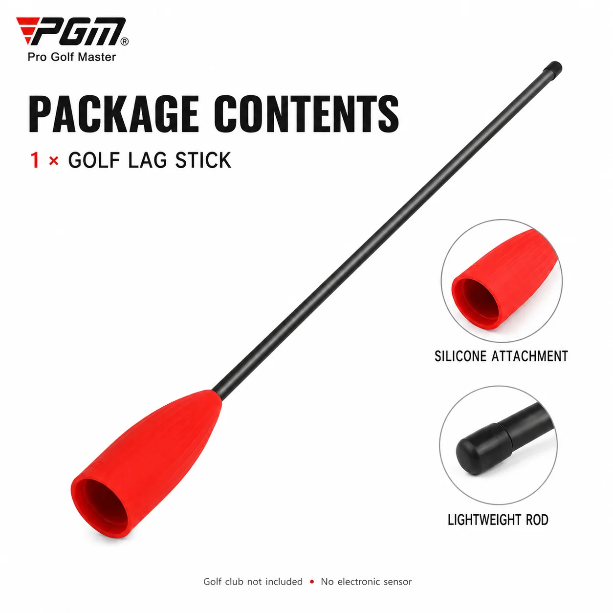 PGM Golf Lag Stick Swing Trainer Club Attached Wrist Hinge Release Posture Correction Aid for Chipping Practice JZQ021