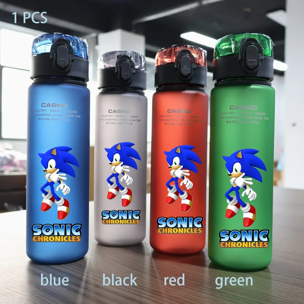 Sonic The Hedgehog 560ML Water Cup Large Capacity Portable Plastic Cartoon Kids Adult Outdoor Cycling Sport Drinking Bottle Gift