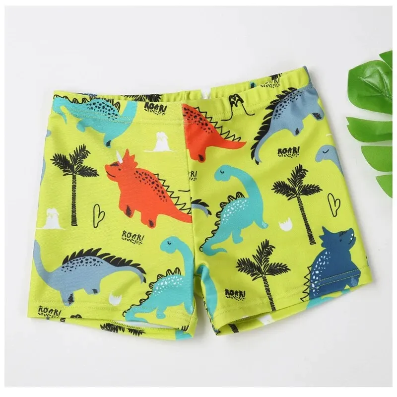 Summer Boys Flat Corner Polyester Medium Children Cartoon Beach Hot Spring Little Boys Water Park Swim Trunks