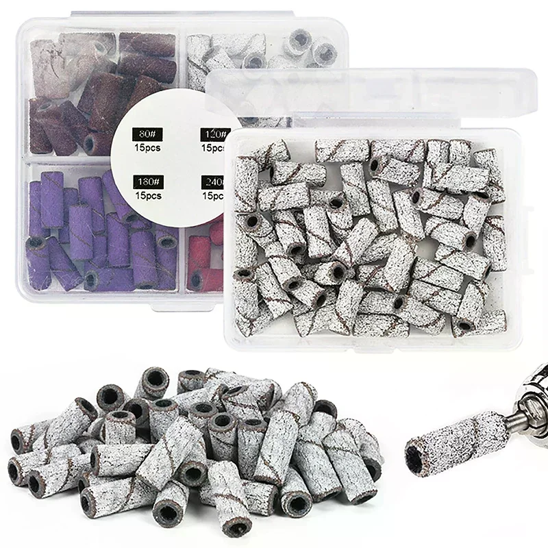 80/150/180/240 الرملي العصابات زيبرا الرمال حلقة بت مانيكير باديكير مسمار آلة الحفر الكهربائية طحن مزيل القاطع #2