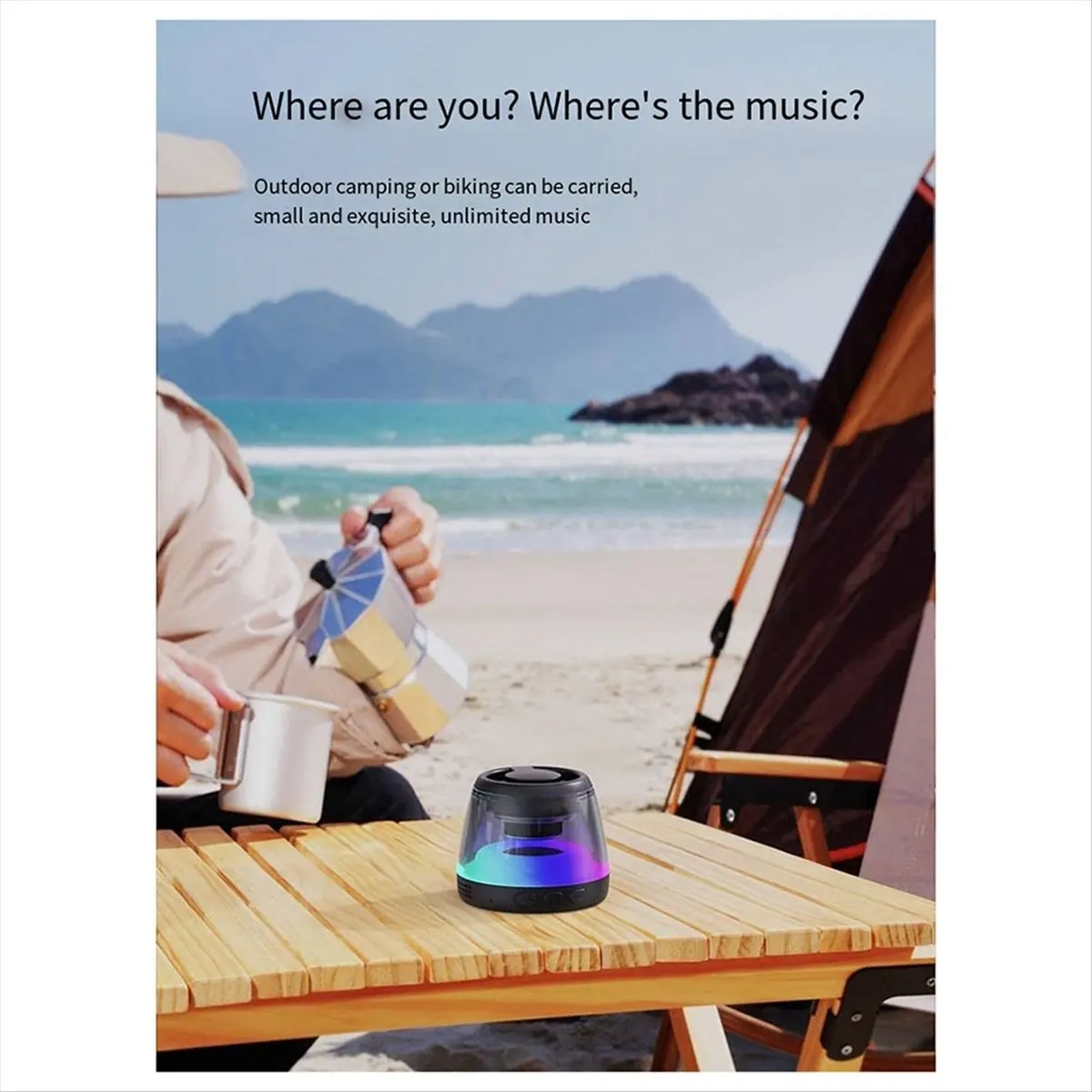 New Magnetic Bluetooth Speaker Wireless Outdoor Plug-in Card Small Speaker Rgb Atmosphere Light Bluetooth Small Speaker