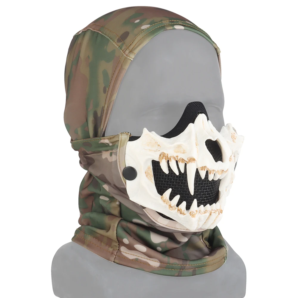 Tactical Fangs Mask Head Cover Version (white Mouth) High Permeability Portable Lock Tactics with A Variety of Matches