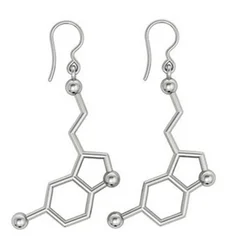 DNA Molecule Earring, Serotonin Jewelry, Chemistry Biology Gift Biology, Teacher Scientist Gifts Happiness