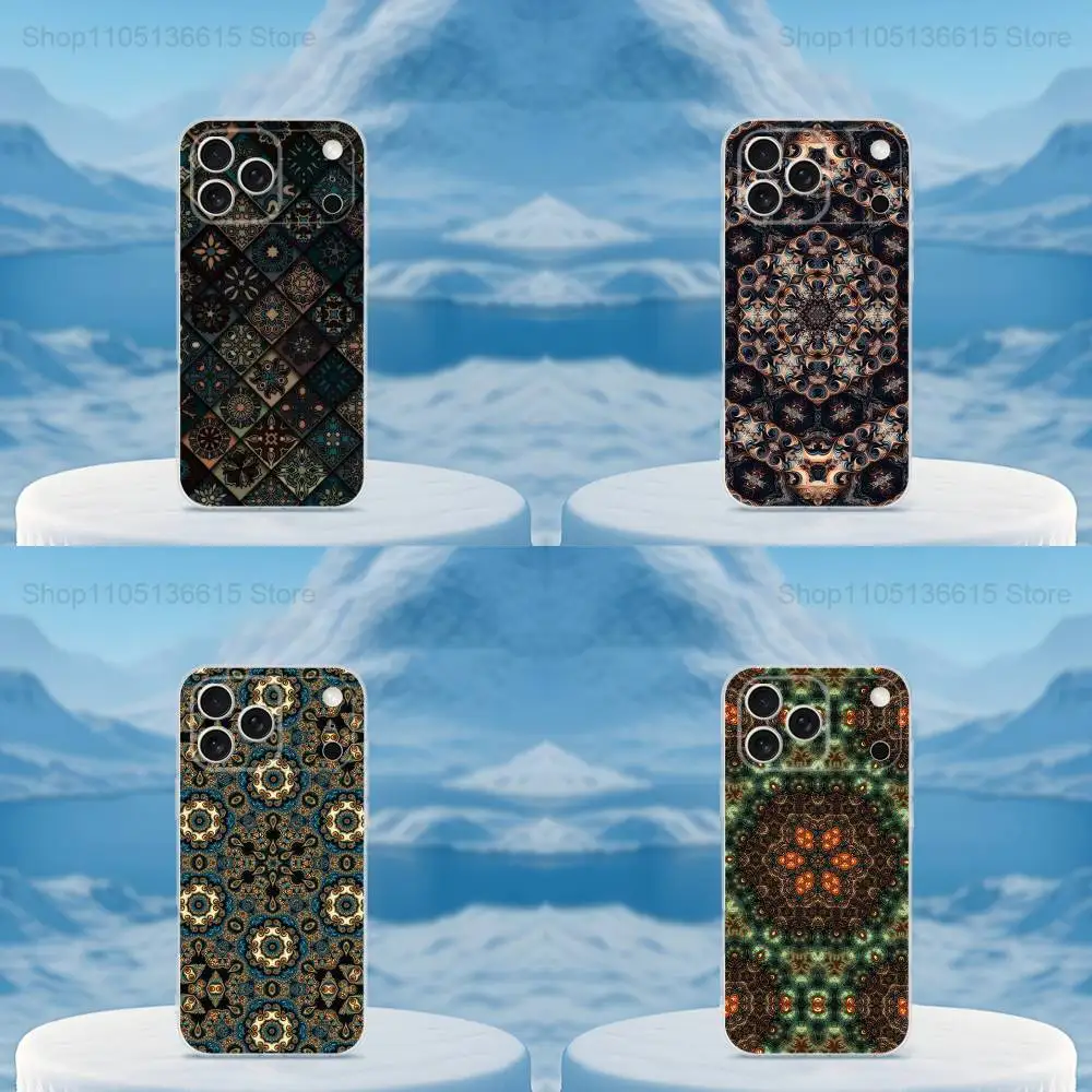 

Colorful Mandala Pattern Case For iPhone Max,14,16,X,13,XR,SE,12,15,Pro,17,Plus,11,XS,Mini Transparent Soft Cover