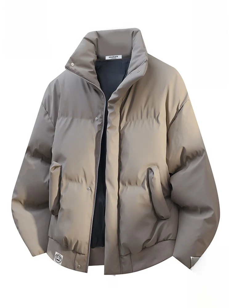 

PaulFrank Winter Retro Loose Fit Zipper Closure Cotton Jaet Men's Casual Warm Bread Sle Stand Collar Monkey Coat