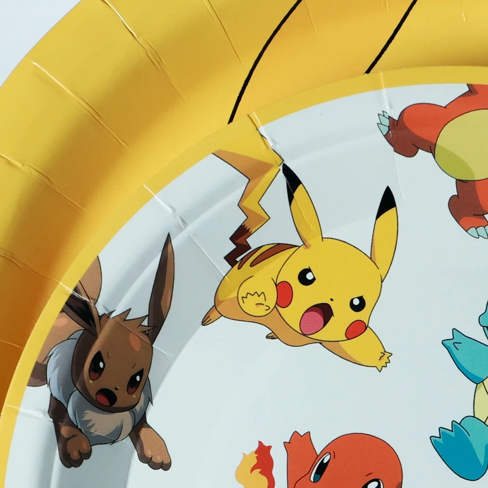 60 Stück Pokémon Tischgeschirr Pikachu Geburtstagsdekoration Einwegbecher Teller Servietten Alles Gute zum Geburtstag Babyparty-Zubehör Spielzeug – Detail 9