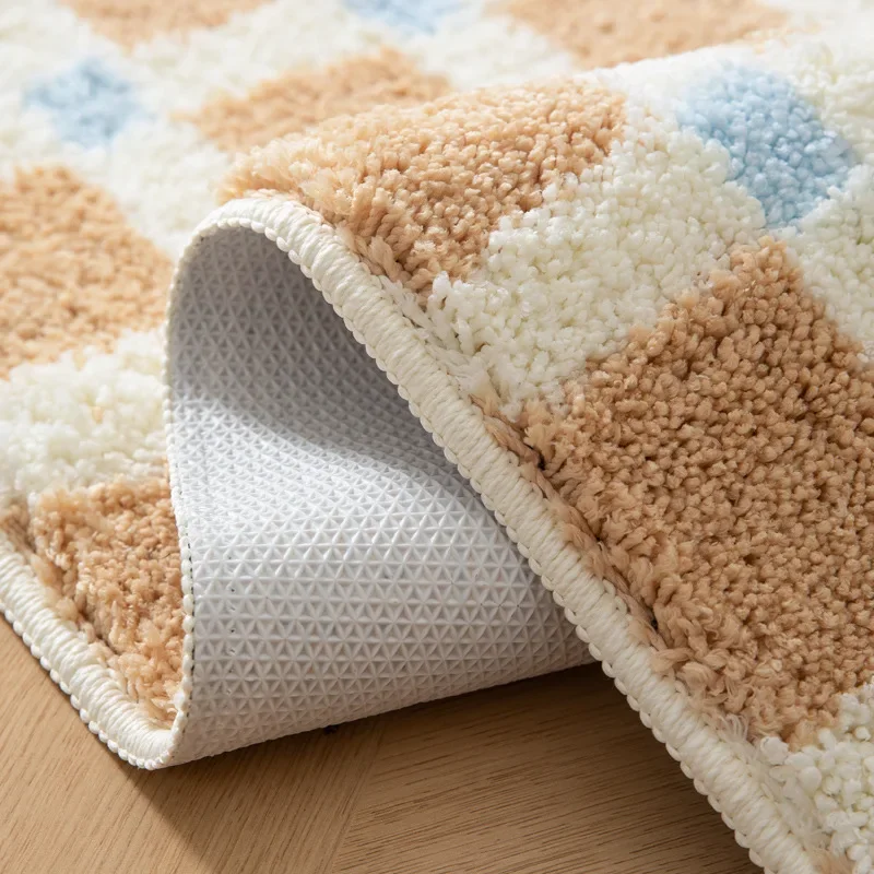 Thickened Carpet Absorbent Anti Slip Long Haired Floor Mat Edge Wrapping Design Bedroom Bedside Windowsill Bathroom Floor Mat