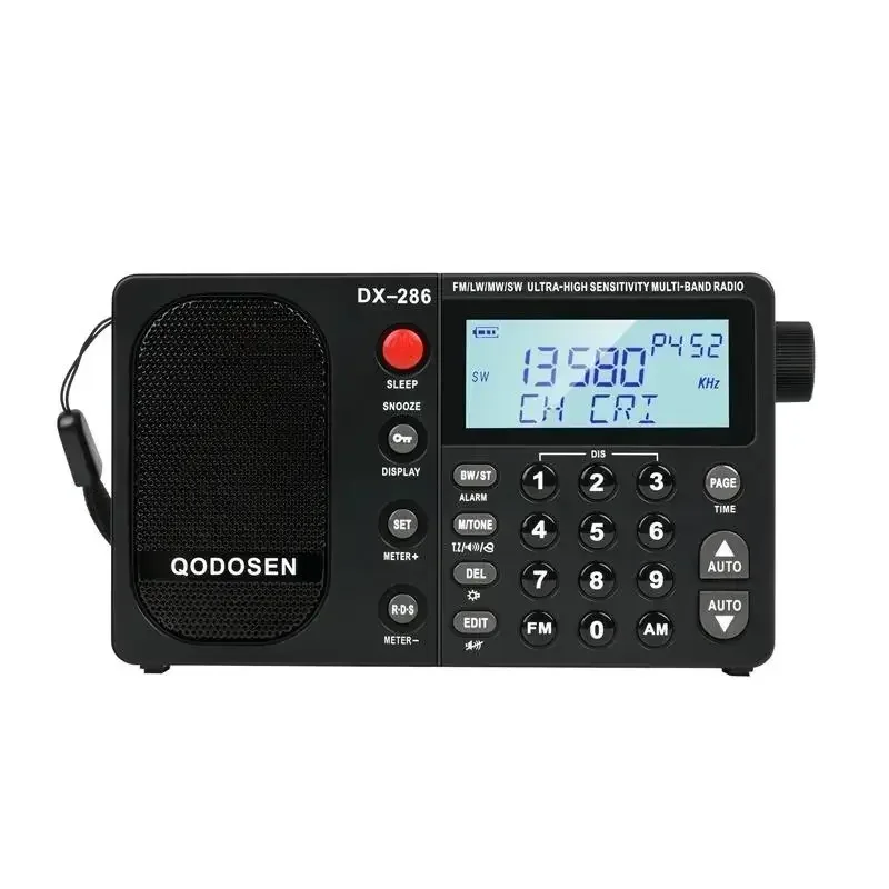 US.EU DX-286 راديو محمول AM/FM/LW/SW راديو عالمي رقمي كامل النطاق مع شريحة سيارة tef6686.