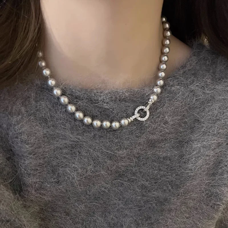 Pearl Sweater Chain, Female Niche Design Sense, 2024 Xiaomi Pearl Necklace, High-end Collarbone Chain