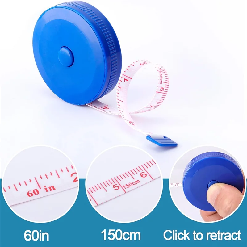 AT44-1Pcs 12 Inch, 360 Degree (Plastic), 1Pc Blue Body Measuring Tape For Professionals Or Physical Therapy Professionals