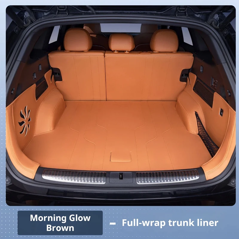 For XPENG G9 2024-2026 Car Waterproof Dustproof Non-Slip Trunk Mat Leather Backrest Pad Cargo Liner Protector Set Accessories