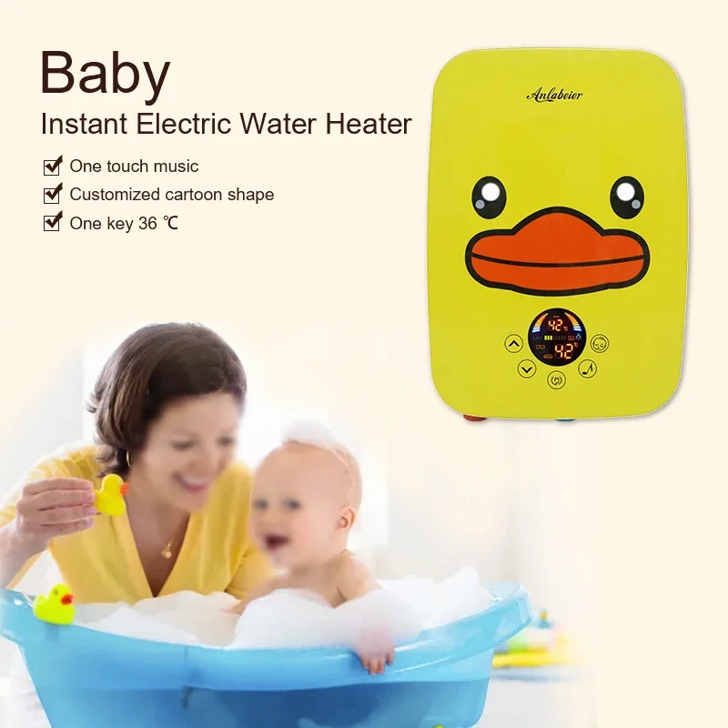 Music Children One Key 38 Centigrade Built In ELCB Function Safe How Water 8000W 220V Instant Electric Water Heater