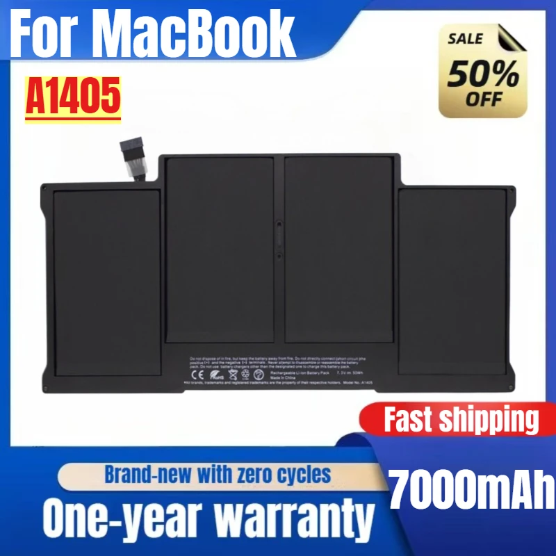 Аккумулятор для ноутбука A1405 для MacBook Air 13 дюймов A1369 A1496/A1377, аккумулятор большой емкости, высококачественная сменная батарея