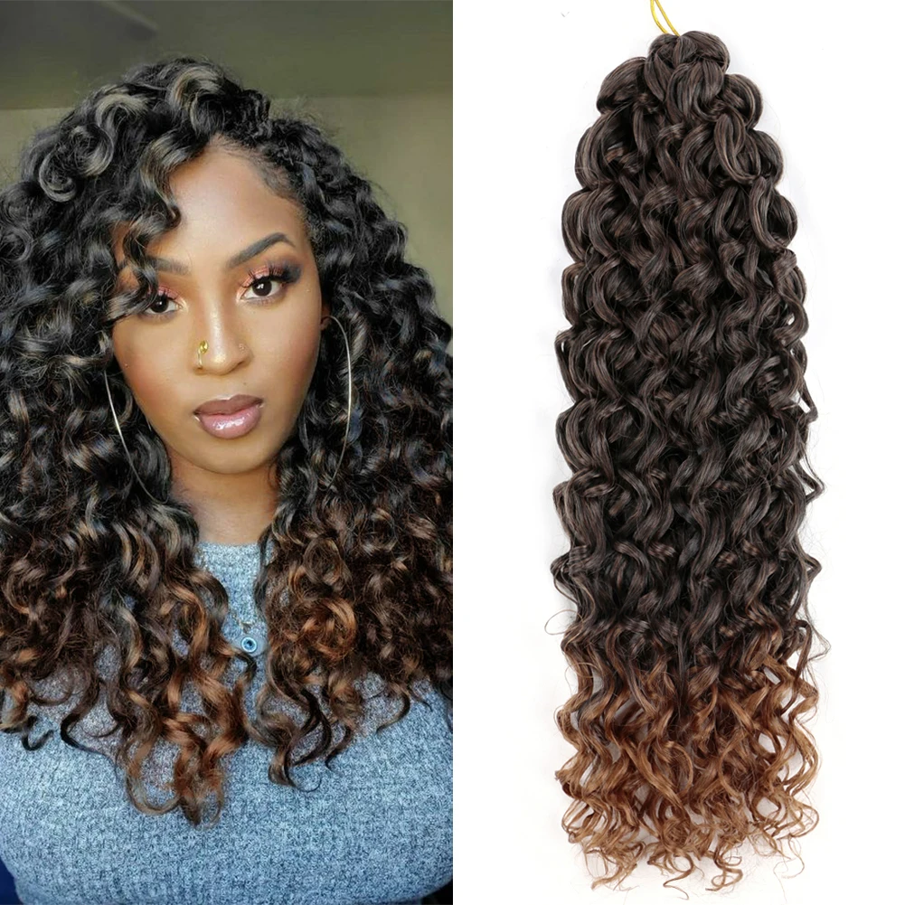 

Dairess GoGo Curl Crochet Hair 14 Inch Synthetic Ocean Wave Curly Crochet Braids Water Wave Crochet Braids