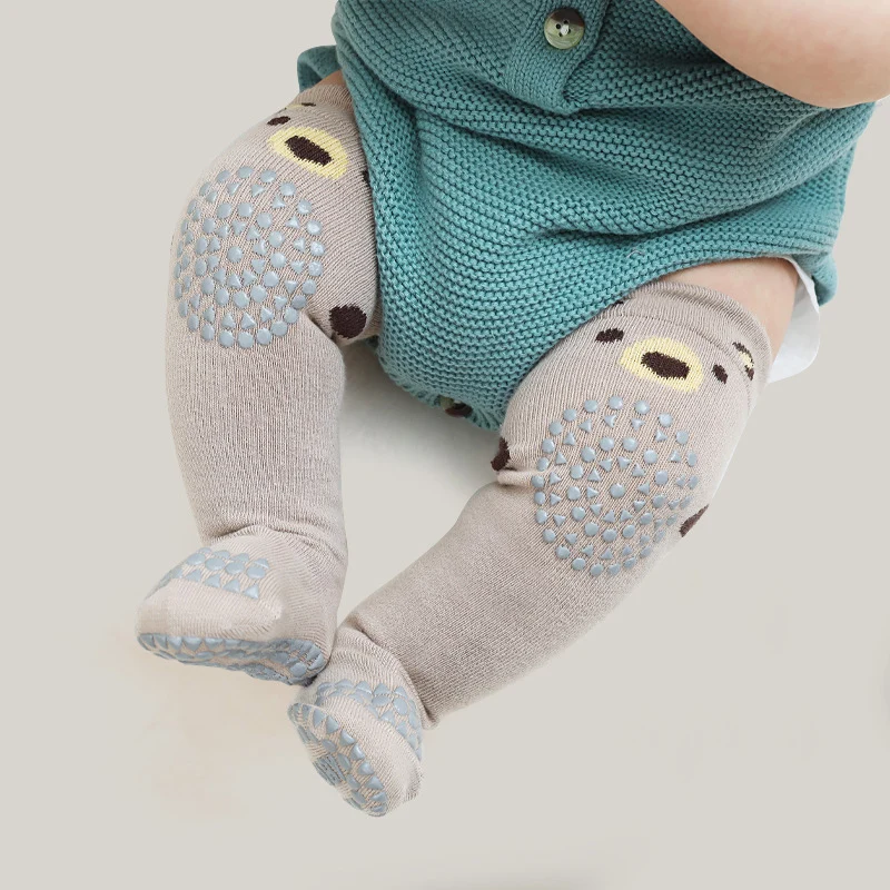 Summer Baby Knee Pads Socks Newborn Infant Cartoon Animal Anti Slip Knee High Long Socks Toddler Crawling Safety Floor Socks