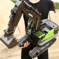 1593 Large remote control engineering vehicle Hydraulic wireless remote control alloy excavator Toy car charging screw excavator