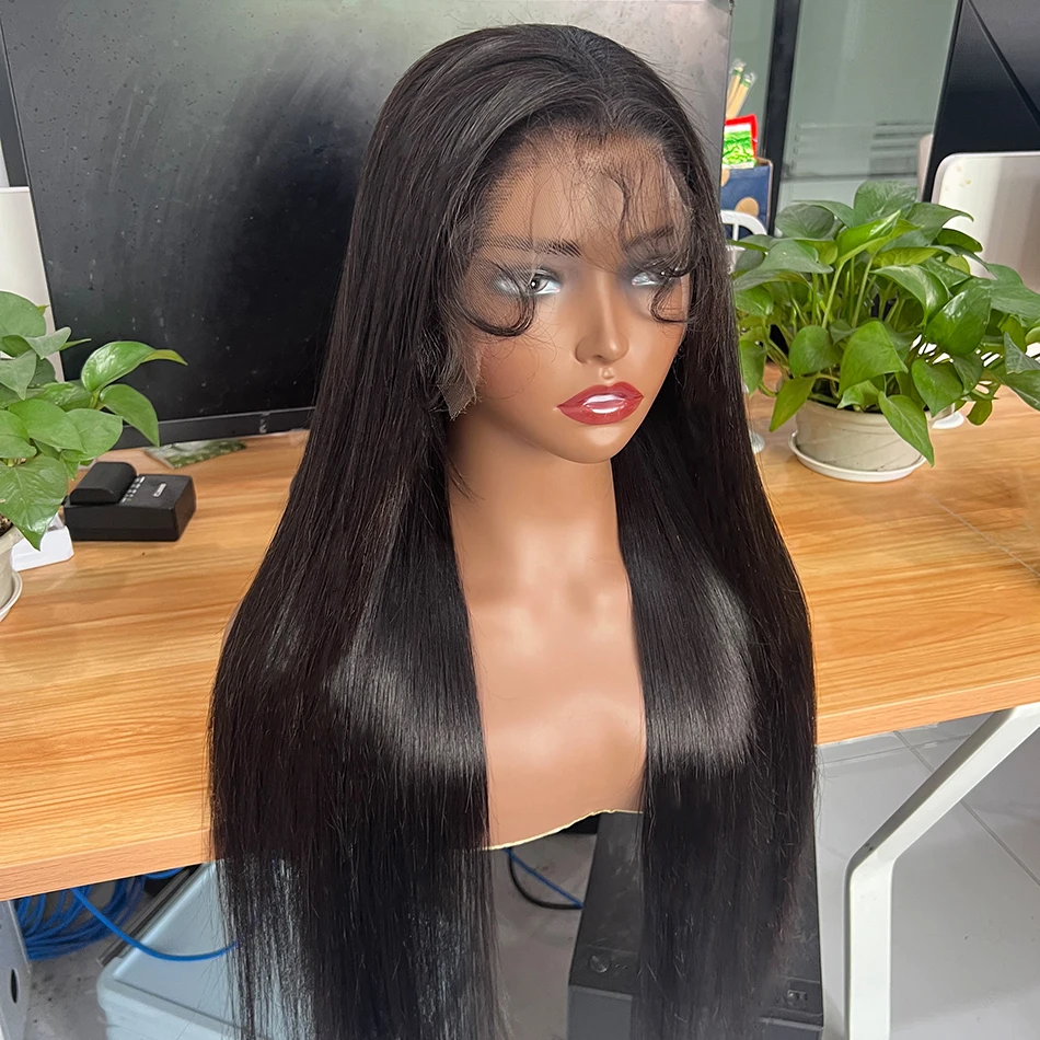 

13x4 HD Lace Frontal Straight Human Hair Wigs Natural Color 200% Density Preplucked Bleached Knots Vietnamese Raw Virgin Hair