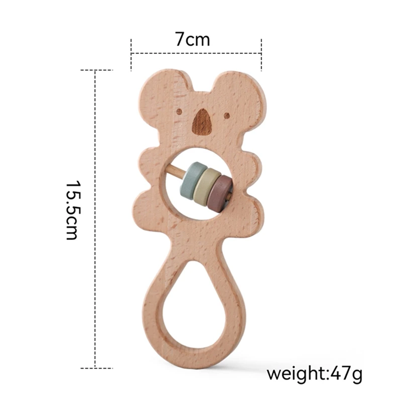 1pc montessori Babys pielzeug musikalische Koala Handbell Krippe mobiles Spielzeug Holz Beißring Säugling Früher ziehung Spielzeug Neugeborene Geschenke