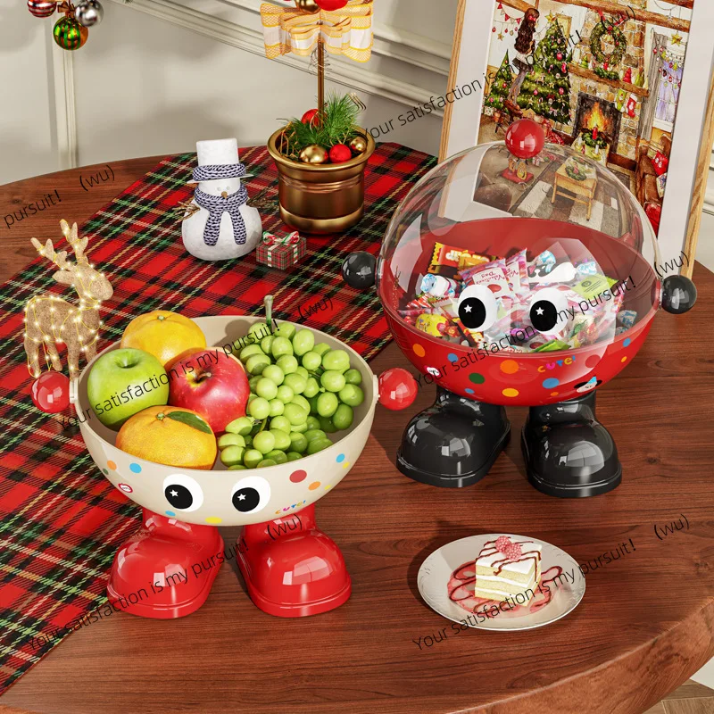 Christmas fruit plate cartoon cute exquisite snack placement household candy storage with lid high-value storage tray