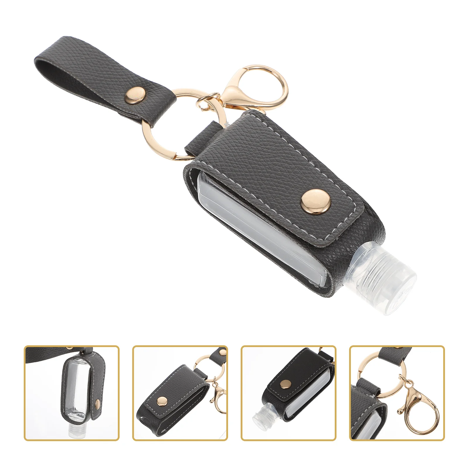 Bottle Case Disinfectant Key Ring Outdoor Keychain Mini Pocket with Protective Cover Lotion