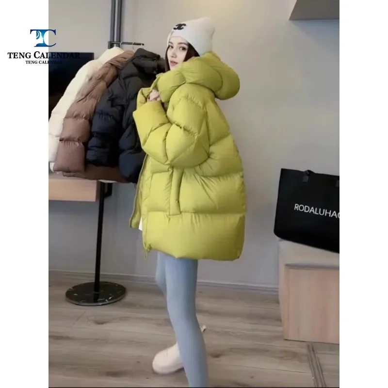 Doudoune Bouffante en Duvet de Canard Blanc 90 pour Femme, Veste Optique à Capuche Chaude, à la Mode, Nouveau Produit, Hiver 2024