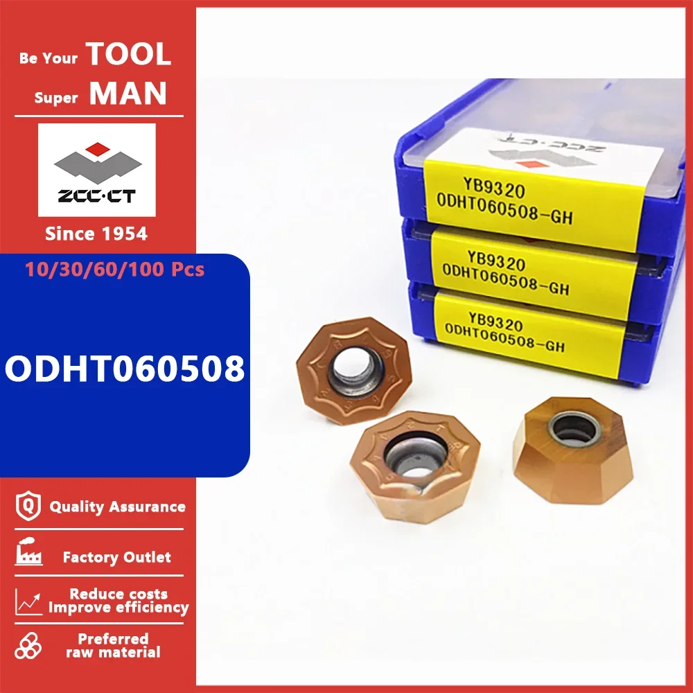 

ZCC.CT ODHT060508 GH GM LH ODHT 060508 ZCC Original Carbide Milling Inserts CNC Cutting Blades