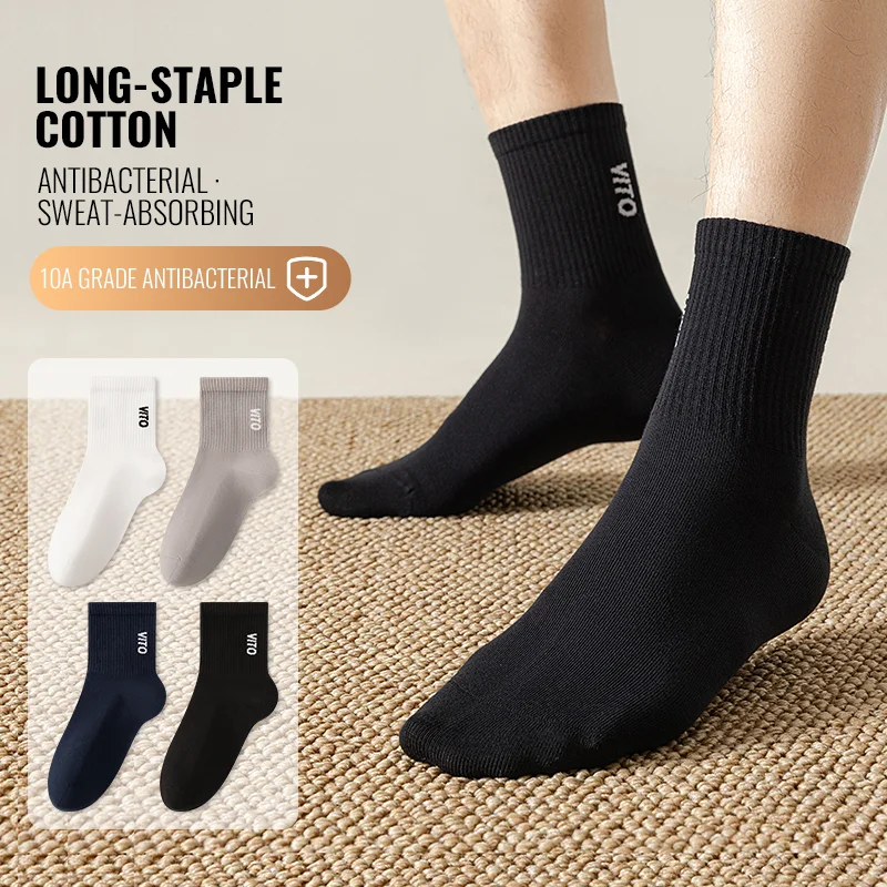 

MiiOW Long Staple Cotton Socks Winter Men Teens Athletic School Sports Socks Moisture Wicking Anti Odor Warm Sock Long Crew Sock