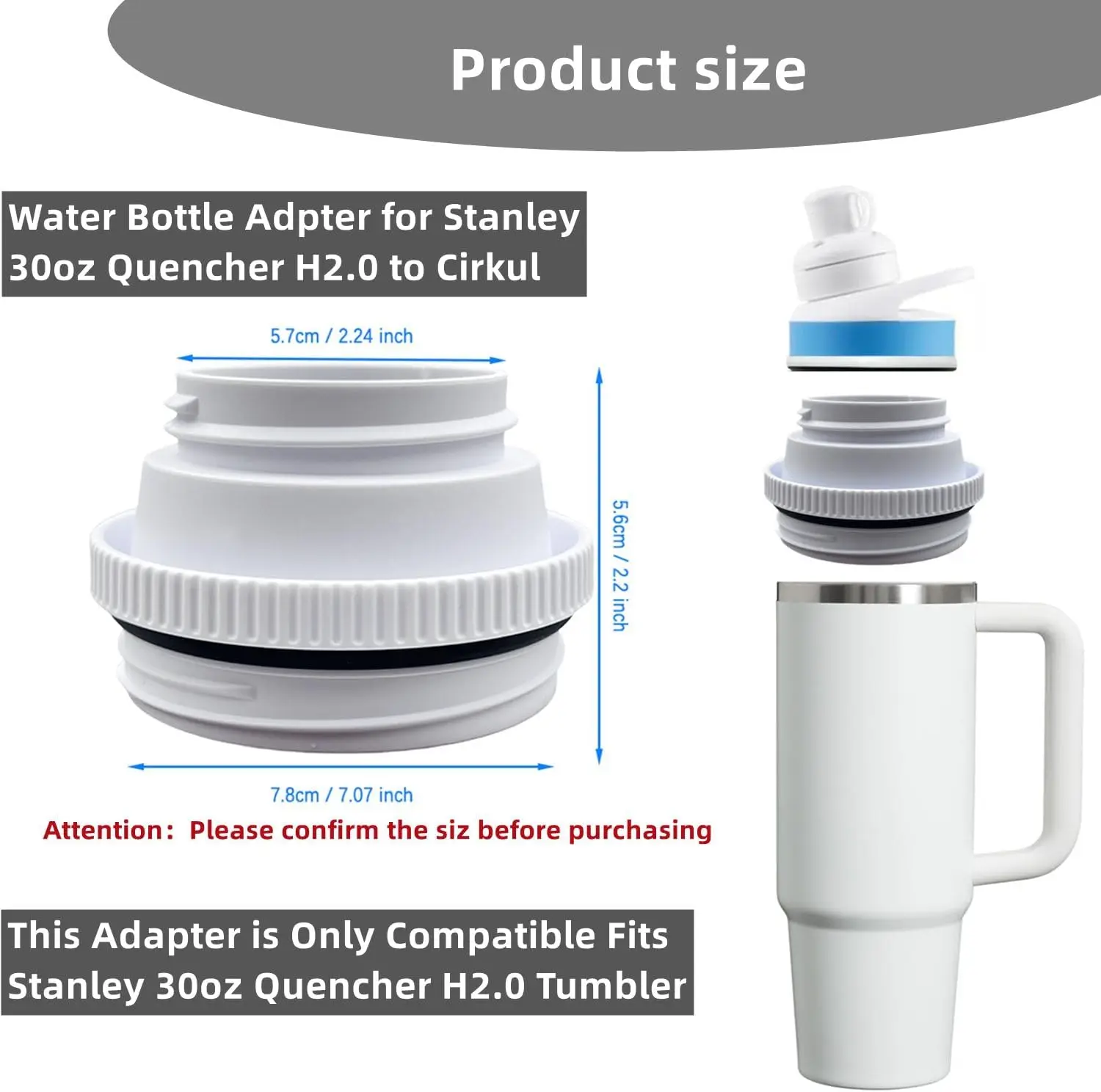 Адаптер стакана для Stanley To Cirkul, Cirkul To Stanley 30oz Quencher H2.0 Адаптер стакана для воды, пищевой силикон