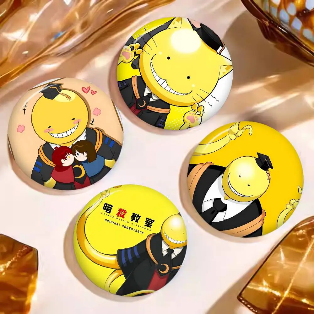 A-Anime-Assassination-Classroom Dark-Whimsical Creative Tinplate Soft Button Pins Animal Icon Brooch Lapel Backpack Badge