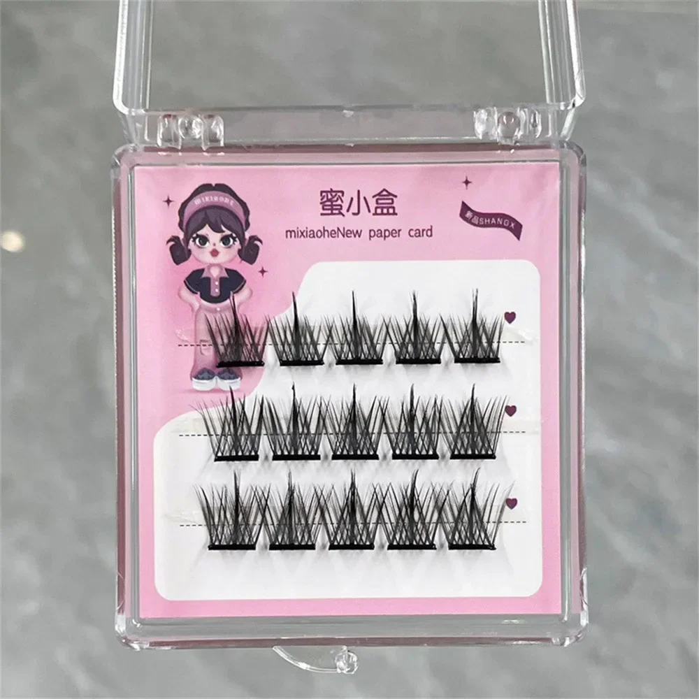 

Korean Girl Group False Eyelashes Glue-free Natural Thick Dense Segmented Fake Lashes Lazy Trilogy Makeup Accessories