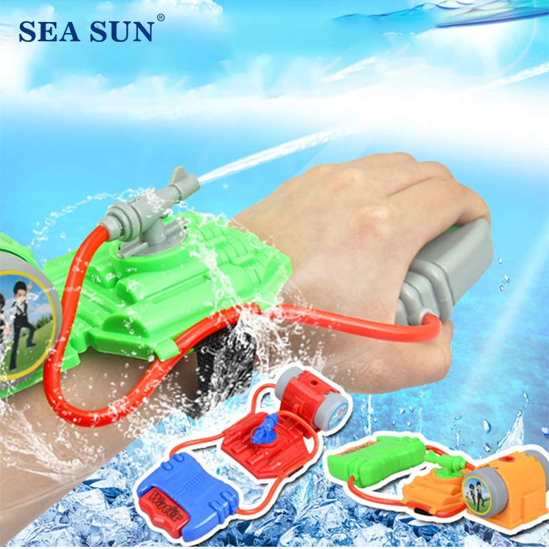 

Hot Sale Outdoor Beach Toy Hand-Held Children Water Gun Toys Seaside Outside Garden Games Spray Wrist Water Guns Gift For Kids