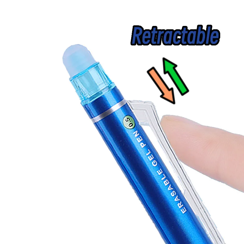 1/5/10Pcs Erasable Pen ST Tip Retractable 0.5mm Blue Ink Gel Pens Stationery Supplies Aesthetic Kawaii Office School Pencils