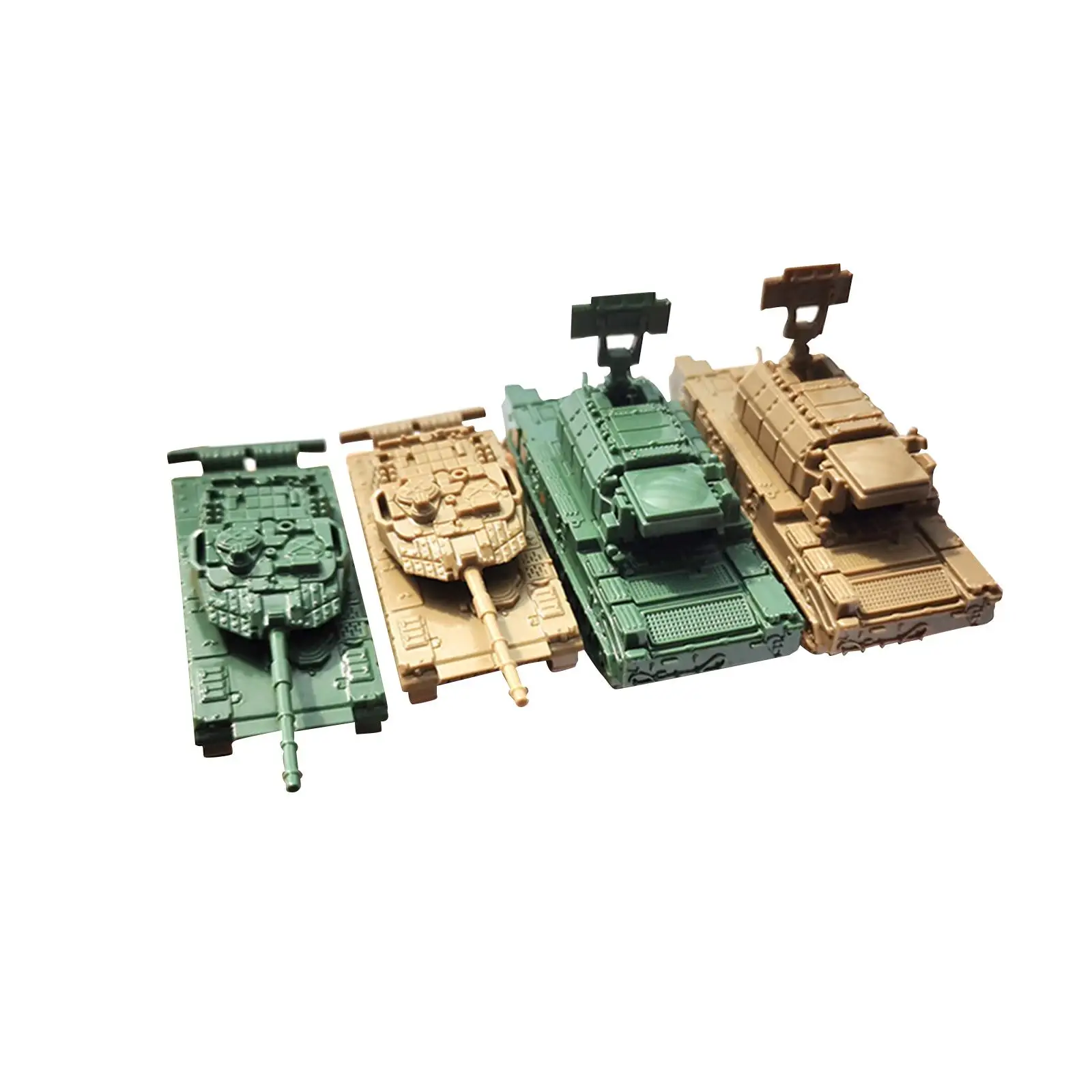 4 Stuks 1/144 Assemblage Tank Model Educatie Speelgoed Mini Voertuigen Tafelblad Decor Tankvoertuig Speelgoed Voor Kinderen Vrienden Kinderen Meisjes Geschenken