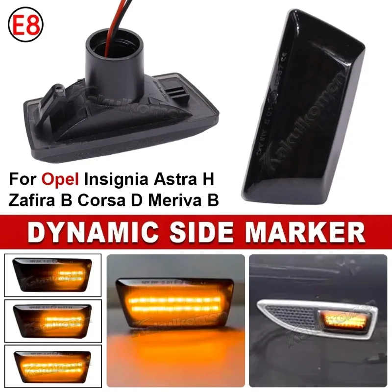 Car Blinker Side Marker Turn Signal Lights Lamp Accessories For OPEL Astra H Zafira B Corsa D Chevrolet Cruze LED Dynamic